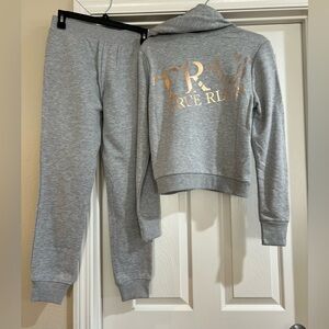Women’s True Religion Gray Sweatpants & Hoodie Set